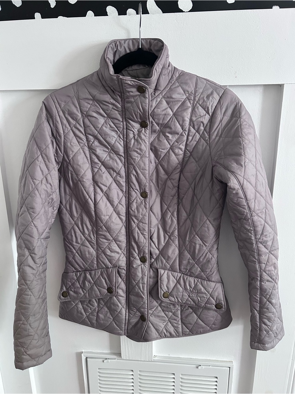 Barbour Flyweight Calvary quilted jacket grey silver size 4